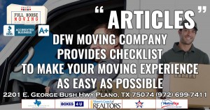 DFW Moving Company Checklist